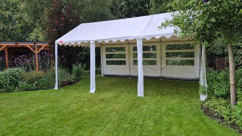 GO-PRO Limited Edition 4x6 Partytent met grondframe Wit, Tuin en Terras, Partytenten, Partytent, 2 meter of meer, 5 tot 8 meter