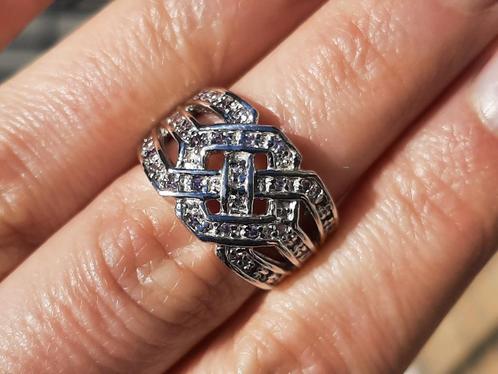 Vanoli - 925 zilveren design ring met witte topaas maat 16,5, Sieraden, Tassen en Uiterlijk, Ringen, Nieuw, Dame, Kleiner dan 17