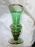 Tsjechische Bohemia vaas, Ophalen of Verzenden, Minder dan 50 cm, Groen, Glas