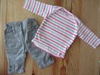 Grijs broekje + gestreept shirtje maat 56, Ophalen of Verzenden, Zo goed als nieuw, Meisje, Setje