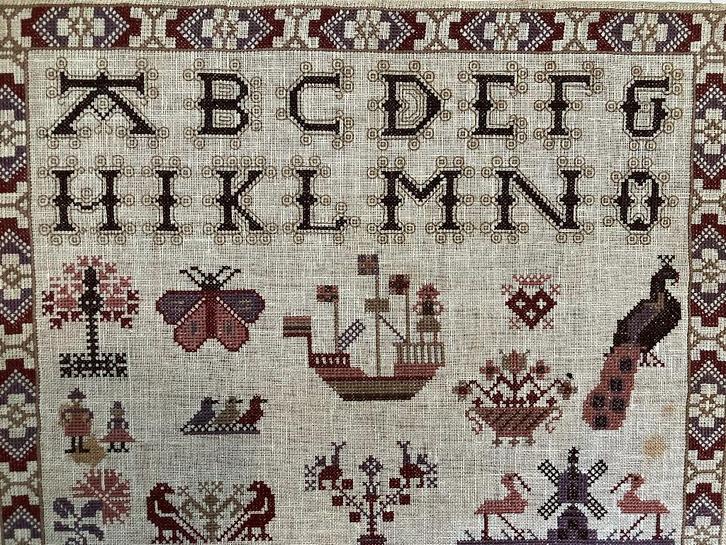 Antieke merklap, Antiek en Kunst, Curiosa en Brocante, Ophalen of Verzenden