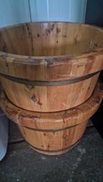 Houten Sauna Waterbakken - Set van 2, Gebruikt, Minder dan 30 cm, Minder dan 60 cm, Rond