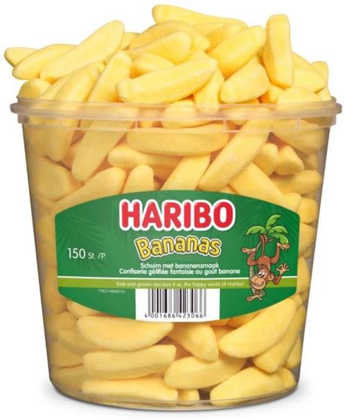 150 Haribo Bananas - snoep in bananensmaak - GRATIS BEZORGD, Diversen, Levensmiddelen, Verzenden