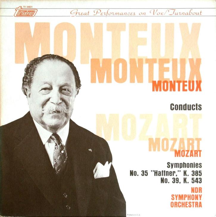 Mozart - Symfonie nr 35 en 39 - NDR SO / Pierre Monteux, Cd's en Dvd's, Vinyl | Klassiek, Gebruikt, Classicisme, Orkest of Ballet