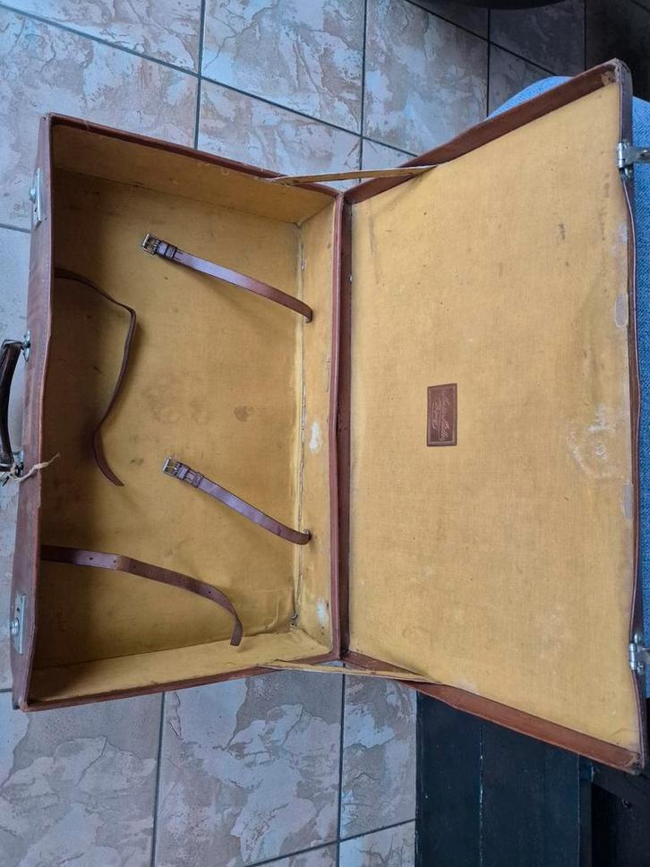 Vintage leren koffer Moritz Mädler Leipzig, Antiek en Kunst, Antiek | Overige Antiek, Ophalen of Verzenden