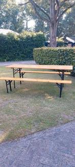 leuke biertafel met 2 banken, Tuin en Terras, Gras en Kunstgras, Ophalen of Verzenden, Zo goed als nieuw, 20 m² of meer