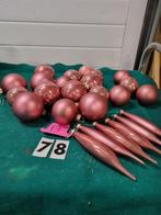 kerstballen roze [oud rose] 25 stuks [b78], Diversen, Kerst, Ophalen of Verzenden