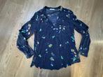 EDC Esprit donkerblauwe blouse met bloemen maat M, Maat 38/40 (M), Blauw, Ophalen of Verzenden, Zo goed als nieuw