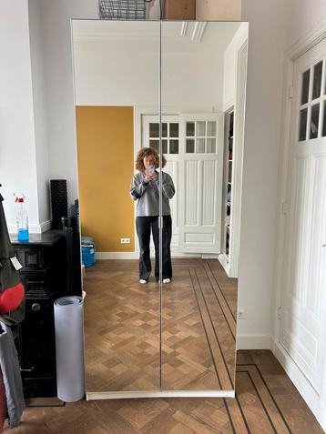 IKEA hoge pax kast met aheim spiegel deuren