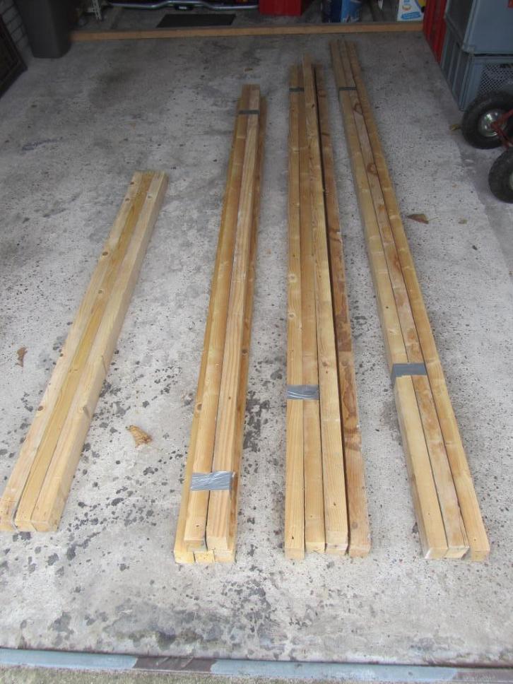 partij vuren timmerhout balkhout, Doe-het-zelf en Verbouw, Hout en Planken, Balk, Vuren, Minder dan 200 cm, 50 mm of meer, Ophalen