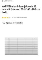 Jaloezieën  wit 140 cm, Ophalen, 100 tot 150 cm, Wit, Nieuw