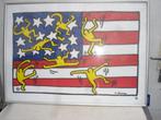 Poster Keith Haring - American Flag 1997, Rechthoekig Liggend, Gebruikt, Ophalen of Verzenden, Overige onderwerpen