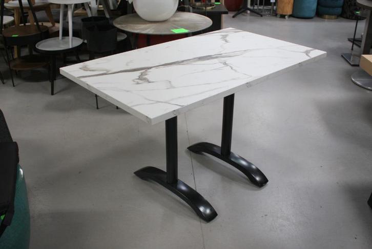 Leuke eettafel / klaptafel metaal & marmerlook 120 x 70 cm., Huis en Inrichting, Stoelen, Zo goed als nieuw, Ophalen