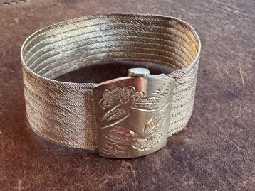 Gevlochten Zilveren (900) Armband. beschikbaar voor biedingen