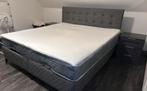 Te koop grijze boxspring, Ophalen, Tweepersoons, Zo goed als nieuw, Bed, bedden, tweepersoons, boxspring