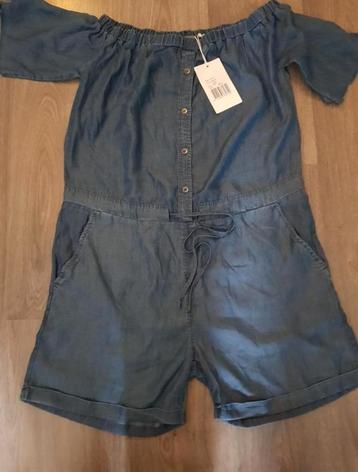 Nieuwe Geisha soepele denim off shoulder korte jumpsuit beschikbaar voor biedingen