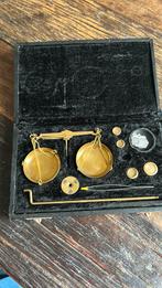 Antiek balans weegschaaltje in doosje, Ophalen