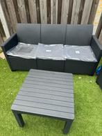 Loungeset + Orlando tafel - 4 personen - Antraciet, Tuin en Terras, Tuinsets en Loungesets, Ophalen of Verzenden, Zo goed als nieuw
