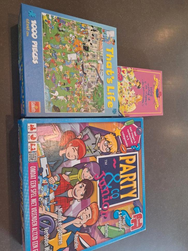 Party & Co Junior - Leuk gezelschapsspel! Etc, Hobby en Vrije tijd, Gezelschapsspellen | Bordspellen, Zo goed als nieuw, Drie of vier spelers