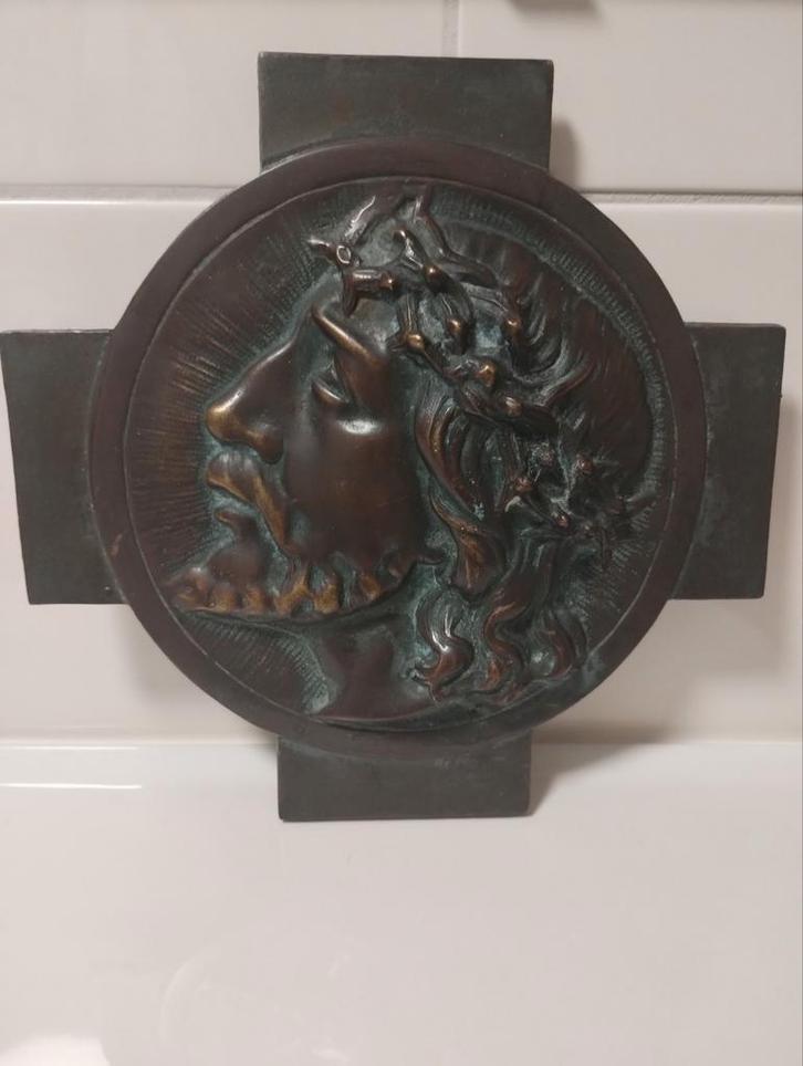 Antiek Frans bronzen reliëf ornament, Antiek en Kunst, Antiek | Koper en Brons, Ophalen of Verzenden