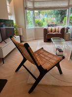 HK living Abaca lounge chair/stoel, Huis en Inrichting, Ophalen, Zo goed als nieuw, Minder dan 75 cm, 75 tot 100 cm