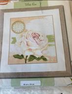 BORDUURPAKKET LANARTE WHITE ROSE, Hobby en Vrije tijd, Borduren en Borduurmachines, Nieuw, Handborduren, Borduurpakket, Verzenden