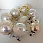 Negen zilverkleurige vintage kerstballen, Diversen, Kerst, Ophalen, Zo goed als nieuw