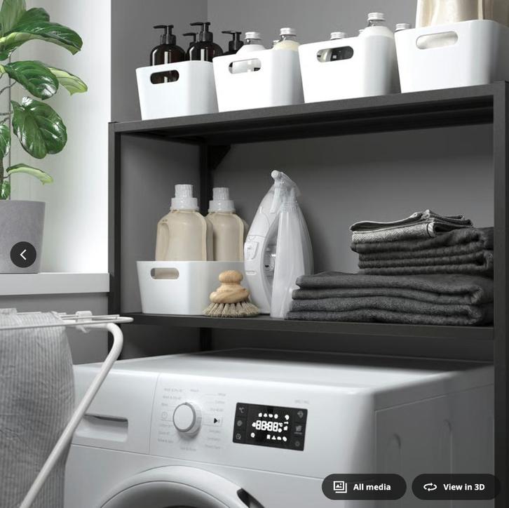 Ikea Enhet wasmachine kast / rek in goede staat zwart, Huis en Inrichting, Badkamer | Badkamermeubels, Zo goed als nieuw, (Half)hoge kast