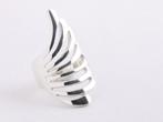 Langwerpige opengewerkte zilveren ring - maat 16, Sieraden, Tassen en Uiterlijk, Ringen, Nieuw, Ophalen of Verzenden, Kleiner dan 17