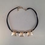 Korte ketting + 3 kleine vierkante hangers Stainless Steel, Sieraden, Tassen en Uiterlijk, Kettingen, Verzenden, Zo goed als nieuw