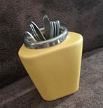 Gele vintage lepeltjes houder, Ophalen of Verzenden