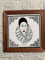 Pierrot Tegel met Houten Frame 17x17, Ophalen of Verzenden
