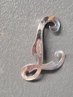 Zilveren letter broche, Ophalen of Verzenden, Zo goed als nieuw, Zilver, Zilver
