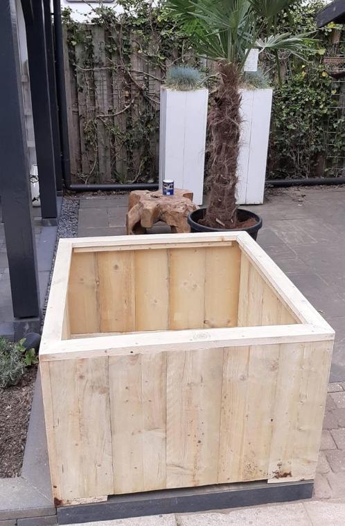 Bloembak, plantenbak hout op maat gemaakt. NIEUW, Tuin en Terras, Bloembakken en Plantenbakken, Nieuw, Hout, 60 tot 100 cm, Rond