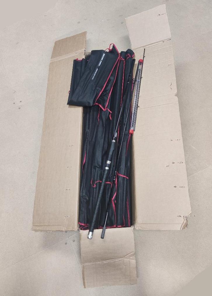 Partij 10x feederhengels 3.30 meter 30-80 gram + 3x top, Watersport en Boten, Hengelsport | Witvissen, Nieuw, Werphengel, Ophalen