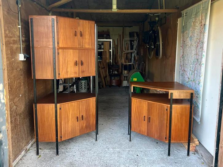 Simpla Lux hoek wandkasten / midcentury - retro - vintage, Huis en Inrichting, Kasten | Wandmeubels, Gebruikt, 150 tot 200 cm