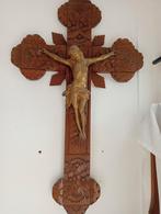Oud kruis Jezus beeld van koper, Antiek en Kunst, Ophalen of Verzenden