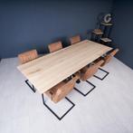eikentafel 240 x 100 verjongd, keukentafel, eettafel, 100 tot 150 cm, Industrieel modern, Ophalen of Verzenden, Vijf personen of meer