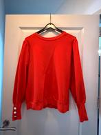 Oranje trui met pofmouwen en knopen - Maat M, Kleding | Dames, Truien en Vesten, Ophalen of Verzenden, Zo goed als nieuw, Maat 38/40 (M)