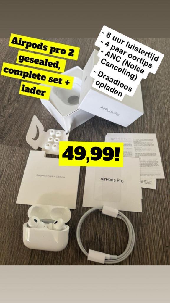 Apple AirPods Pro 2 (2e Generatie), Audio, Tv en Foto, Koptelefoons, Nieuw, Draadloos, Ophalen of Verzenden