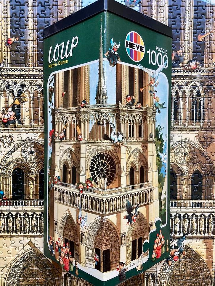 Vintage Heye puzzel Loup Notre-Dame 1000 stukjes compleet, Hobby en Vrije tijd, Denksport en Puzzels, Gebruikt, Legpuzzel, 500 t/m 1500 stukjes