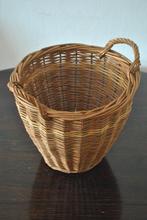 Rieten mandje, poetsmandje, Huis en Inrichting, Woonaccessoires | Schalen en Manden, Gebruikt, Mand, Rond, Ophalen of Verzenden