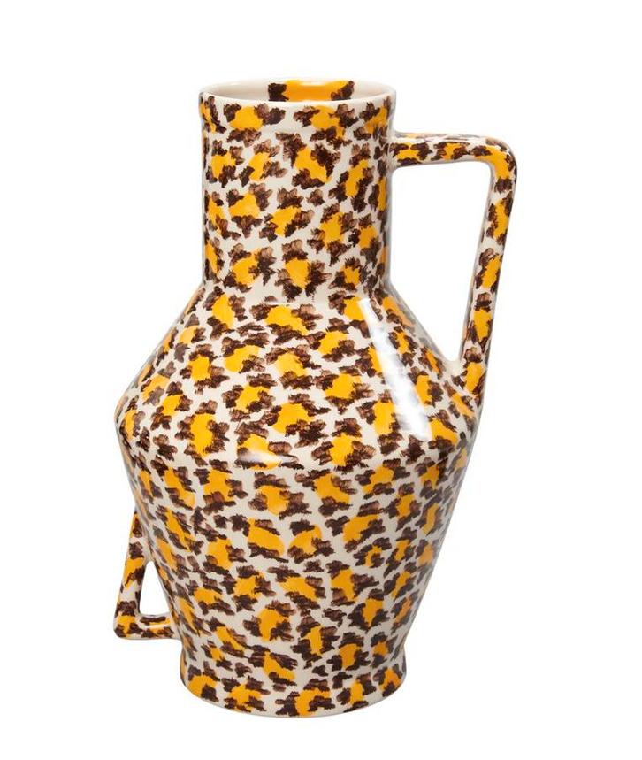 Handgemaakte Leopard Vaas - 45 cm - ‘Return Sender’‘, Huis en Inrichting, Woonaccessoires | Vazen, Zo goed als nieuw, Wit, Minder dan 50 cm