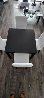 Uitschuifbare tafel en 4 stoelen, 50 tot 100 cm, Moderne Scandinavische stijl, Overige materialen, 150 tot 200 cm