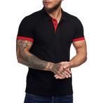 SALES! 1404 Zwarte polo rode streep maat M, Ophalen of Verzenden, Nieuw, Maat 48/50 (M), Zwart