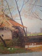 Schilderij van Ronda (1899-1976) - Landschap met watermolen, Antiek en Kunst, Ophalen of Verzenden