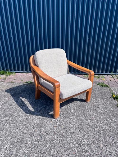 Vintage easy chair eiken dyrlund fauteuil, Huis en Inrichting, Fauteuils, Gebruikt, Ophalen