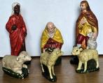 Vintage kerstbeeldje 3 herders met schapen, Ophalen of Verzenden, Gebruikt