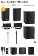 Devine Onyx 15SA Set - 2 Subwoofers + 2 Top Speakers, Ophalen, Gebruikt, 1000 watt of meer, P.A.