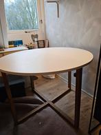 Ronde eettafel die je ook kan halveren, Huis en Inrichting, Tafels | Eettafels, Ophalen, Rond, Zo goed als nieuw, 100 tot 150 cm